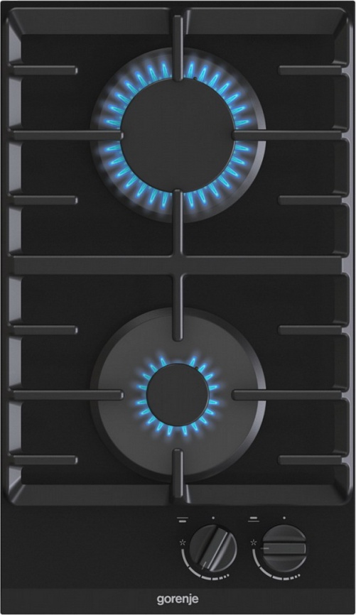 Газовая варочная панель Gorenje GC321B 30 см, 2 конфорки электроподжиг газконтроль, черный фото 1