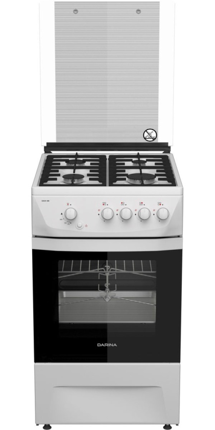 Газовая плита Darina 1D1 GM 241 008 W 50 л, 4 конфорки, белый фото 1