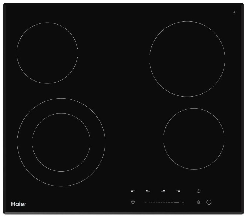 Электрическая варочная панель Haier HHX-C64TDVB 58 см, 4 конфорки стеклокерамика, черный фото 1