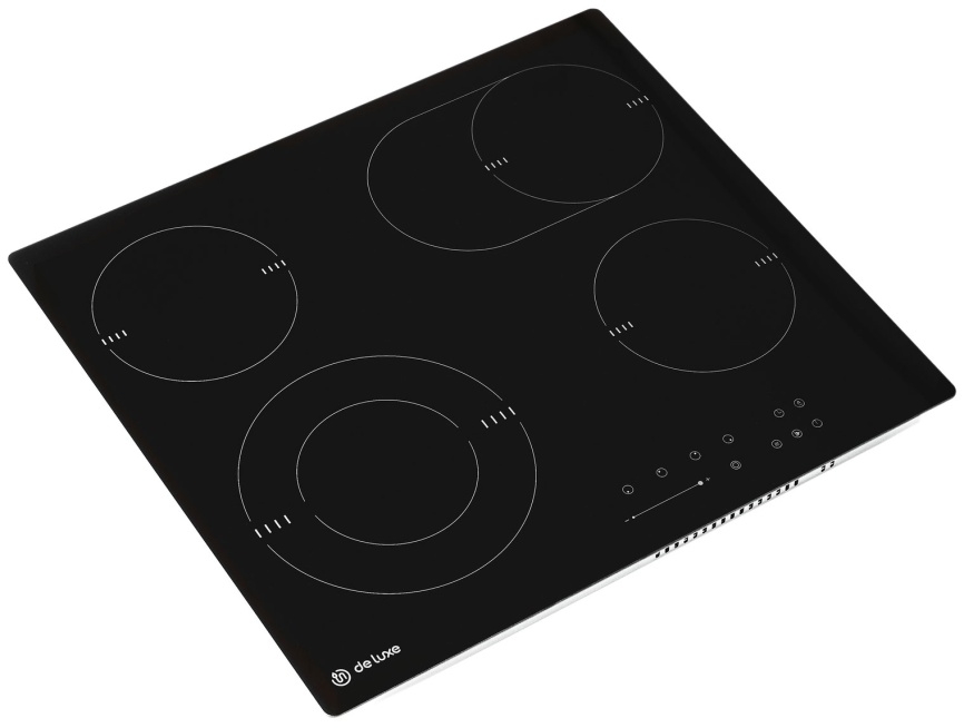 Электрическая варочная панель De luxe VC6E466-S07 (EVS5904.00) 59 см, 4 конфорки стеклокерамика, черный фото 2
