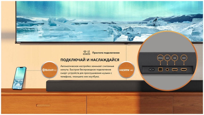 Саундбар Hisense Система домашнего кинотеатра Hisense HS5100 Dolby Audio, 540 Вт, черный фото 19