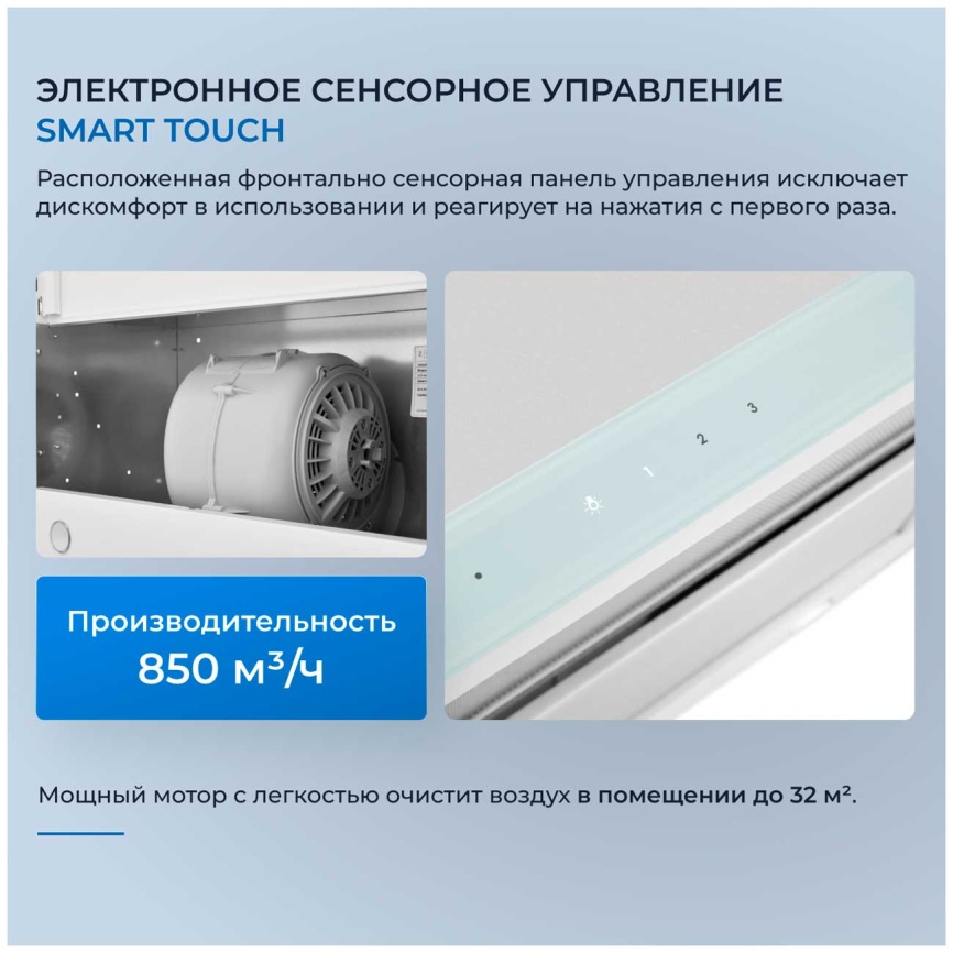 Вытяжка Zugel ZHT652GW белая фото 3
