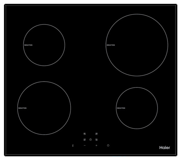 Электрическая варочная панель Haier HHX-Y 64 NVB 59 см, 4 конфорки стеклокерамика, черный фото 2