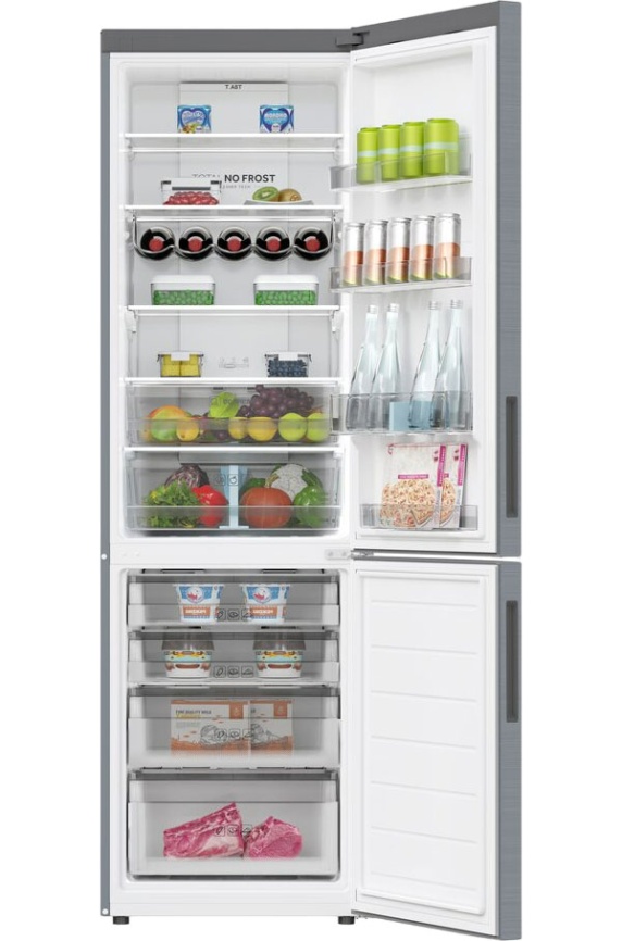 Двухкамерный холодильник Haier C2F637CXRGU1 No frost, серый металлик фото 2