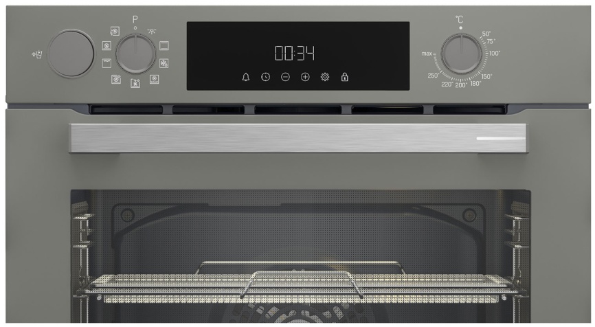 Электрический духовой шкаф Grundig GEBM12300GSA 59 см, 72 л гриль конвекция, серый фото 3