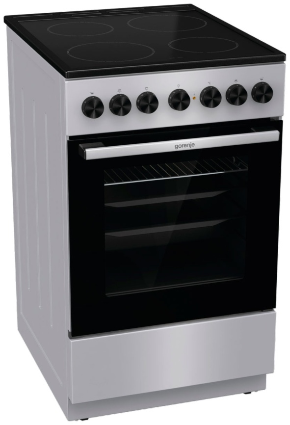 Электроплита Gorenje GEC5B41SG 50 см, 4 конфорки, серебристый фото 2