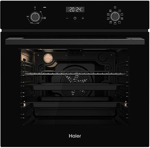 Электрический духовой шкаф Haier HOX-P09NTB 59 см, 76 л, гриль и конвекция, черный фото 1