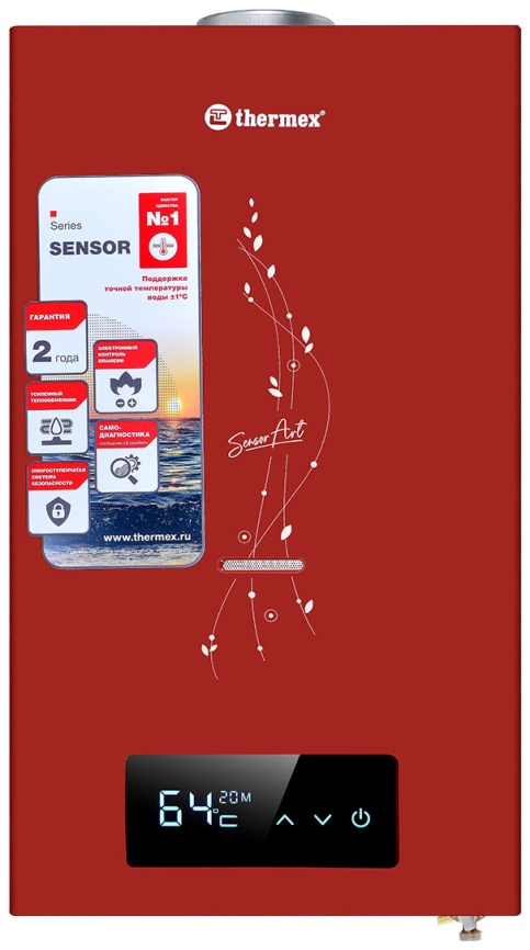 Газовый водонагреватель Thermex S 20 MD (Art Red) фото 1
