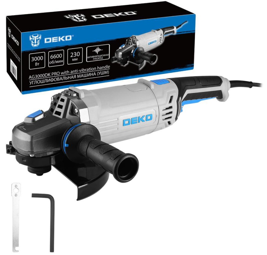 Угловая шлифовальная машина (болгарка) Deko AG3000DK PRO, 230 мм, 3000 Вт (083-1032) фото 1