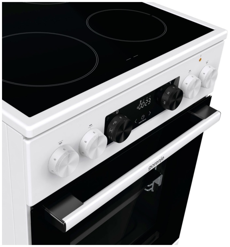 Электроплита Gorenje GEC5C42WG 50 см, 70 л, 4 конфорки, белый фото 5