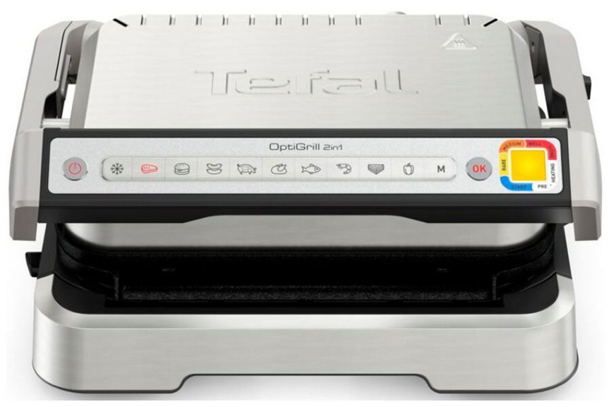Электрогриль  Tefal Optigrill 2 в 1 GC772D30, мощность 2100 Вт, ТЭН, черный/серый фото 1