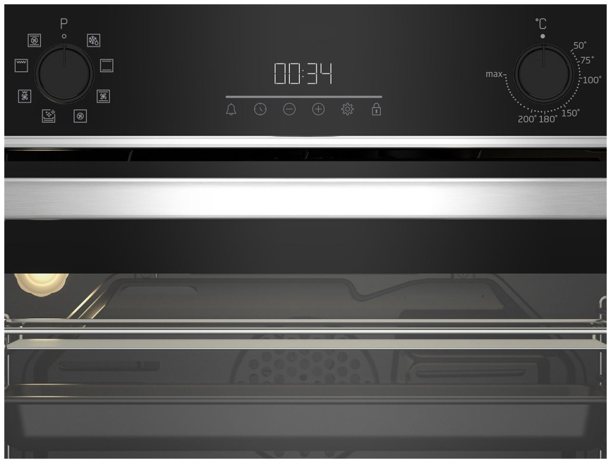 Электрический духовой шкаф Beko BBCM13300X 59 см, 48 л гриль конвекция, серебристый фото 2