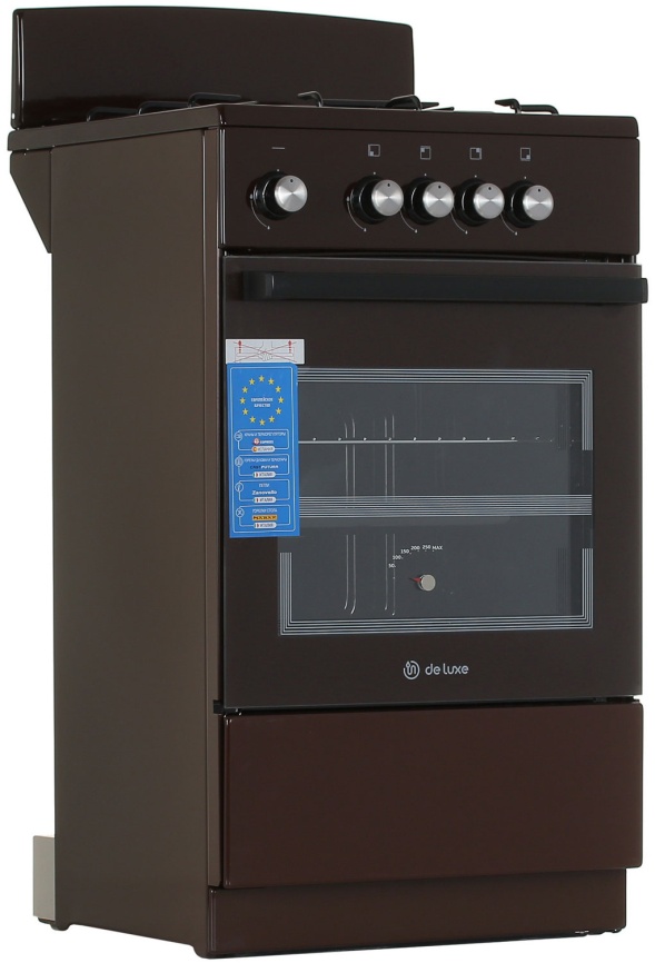 Газовая плита De luxe 5040.48г (щ)-014 50 см, 43 л, 4 конфорки, коричневый фото 2