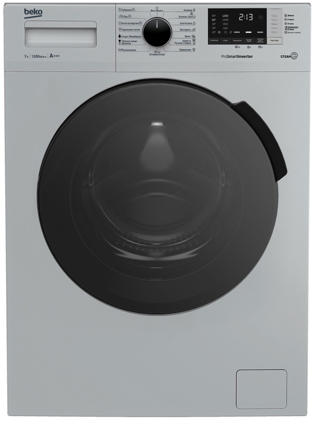 Стиральная машина Beko RSPE78612S автомат 7 кг, серебристый фото 1