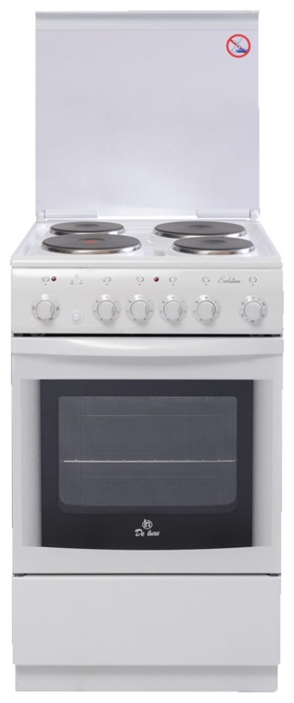 Электроплита De luxe 5004.10 экр-001 50 см, 43 л, 4 конфорки, белый фото 1