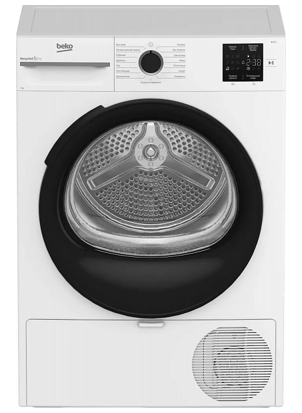 Сушильная машина с тепловым насосом Beko BM3T37220, белый фото 1