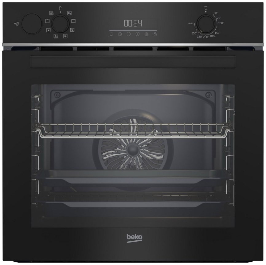 Электрический духовой шкаф Beko BBIS143N0B 59 см, 72 л, гриль и конвекция, черный фото 1