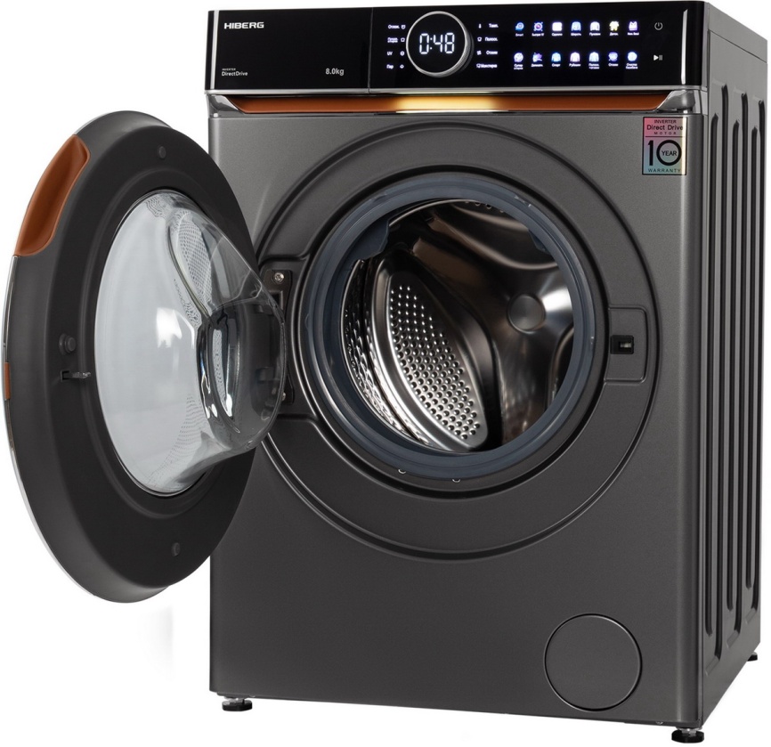 Стиральная машина Hiberg i-DDQ10 - 814 Sd 8 кг, темно-серый фото 8