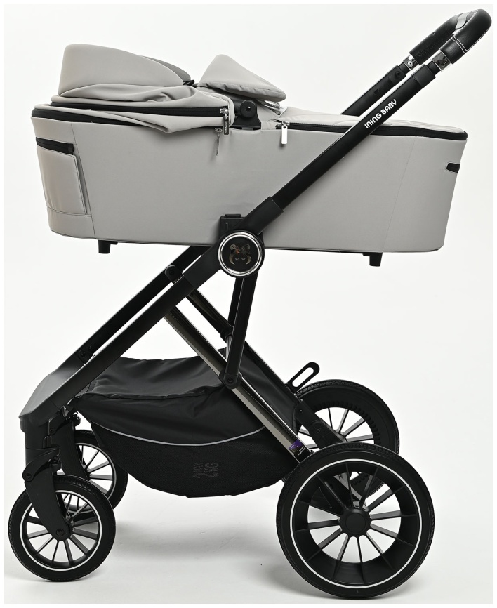  Коляска 2 в 1 Ining Baby KR350 light grey фото 4