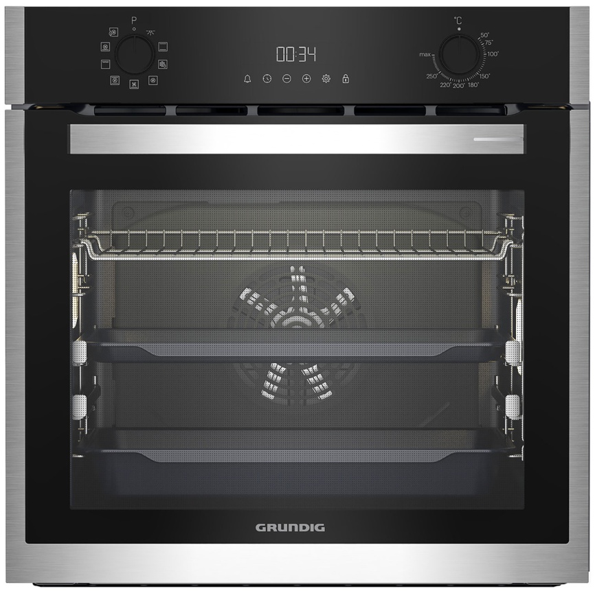 Электрический духовой шкаф Grundig GEBM19301BC 59 см, 71 л, гриль и конвекция, черный фото 1
