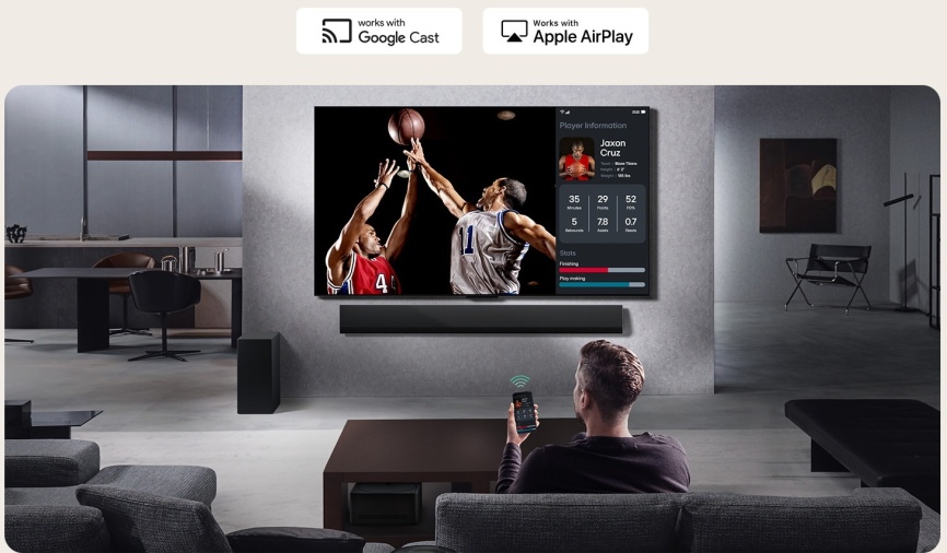 Телевизор LG OLED83G5RLA.ARUG, 83 дюйма, 4K Ultra HD, смарт ТВ, WebOS, серебристый фото 8