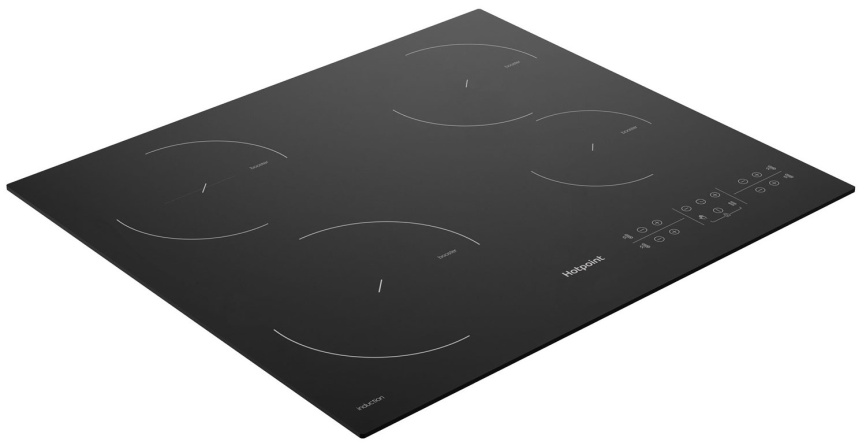 Электрическая варочная панель Hotpoint HB 2560S BF 59 см, 4 конфорки стеклокерамика, черный фото 3