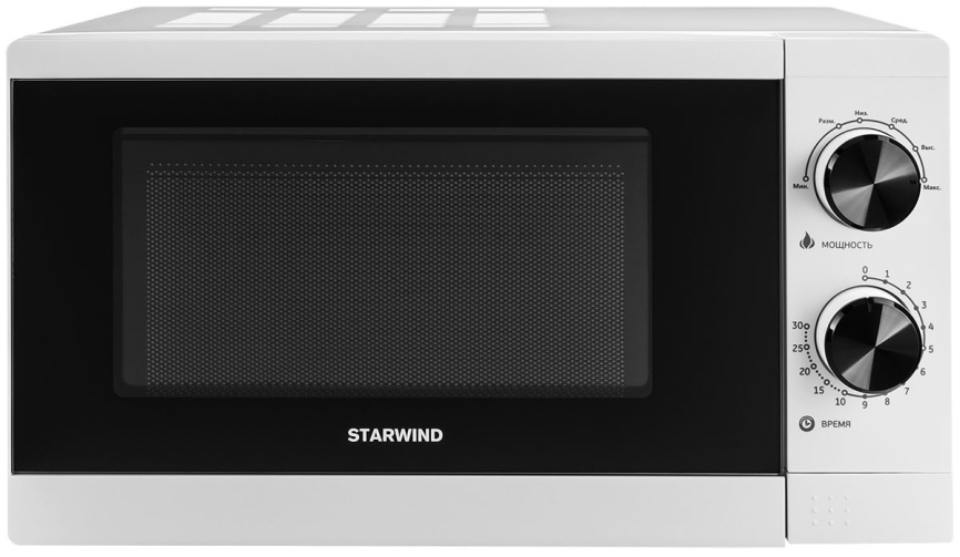 Микроволновая печь - СВЧ Starwind SMW4020, 20 л, 700 Вт, белый фото 2