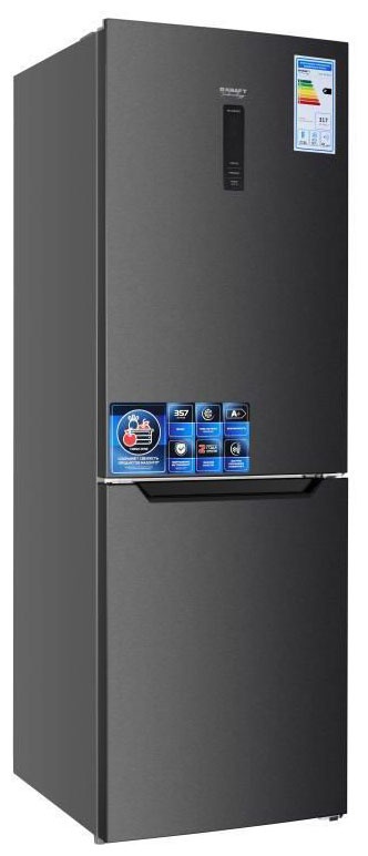 Двухкамерный холодильник Kraft TNC-NF403D No frost, черный фото 1